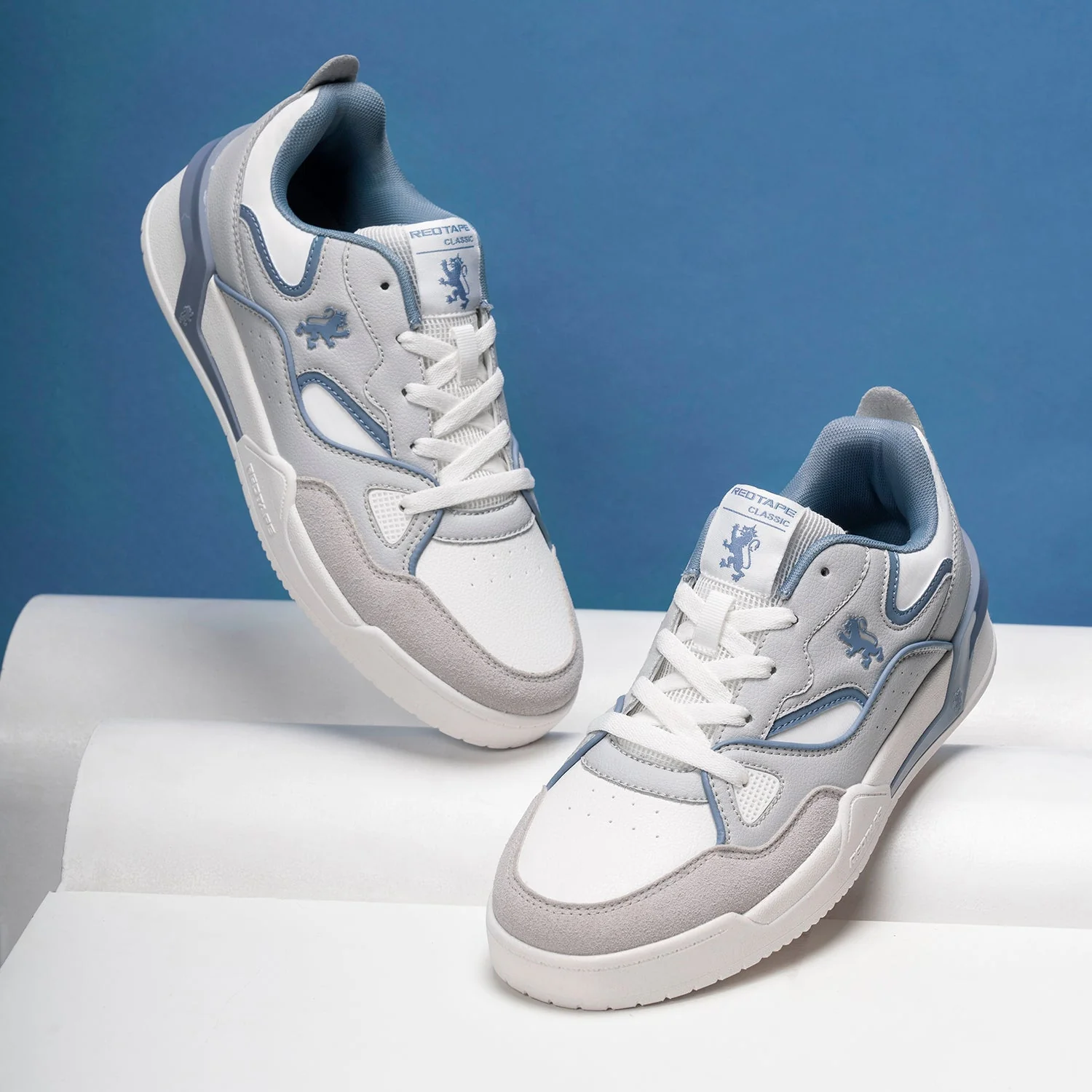 Sneakers for Men in Grey and Blue | Casual Low-Cut Lifestyle Shoes. - Image 6