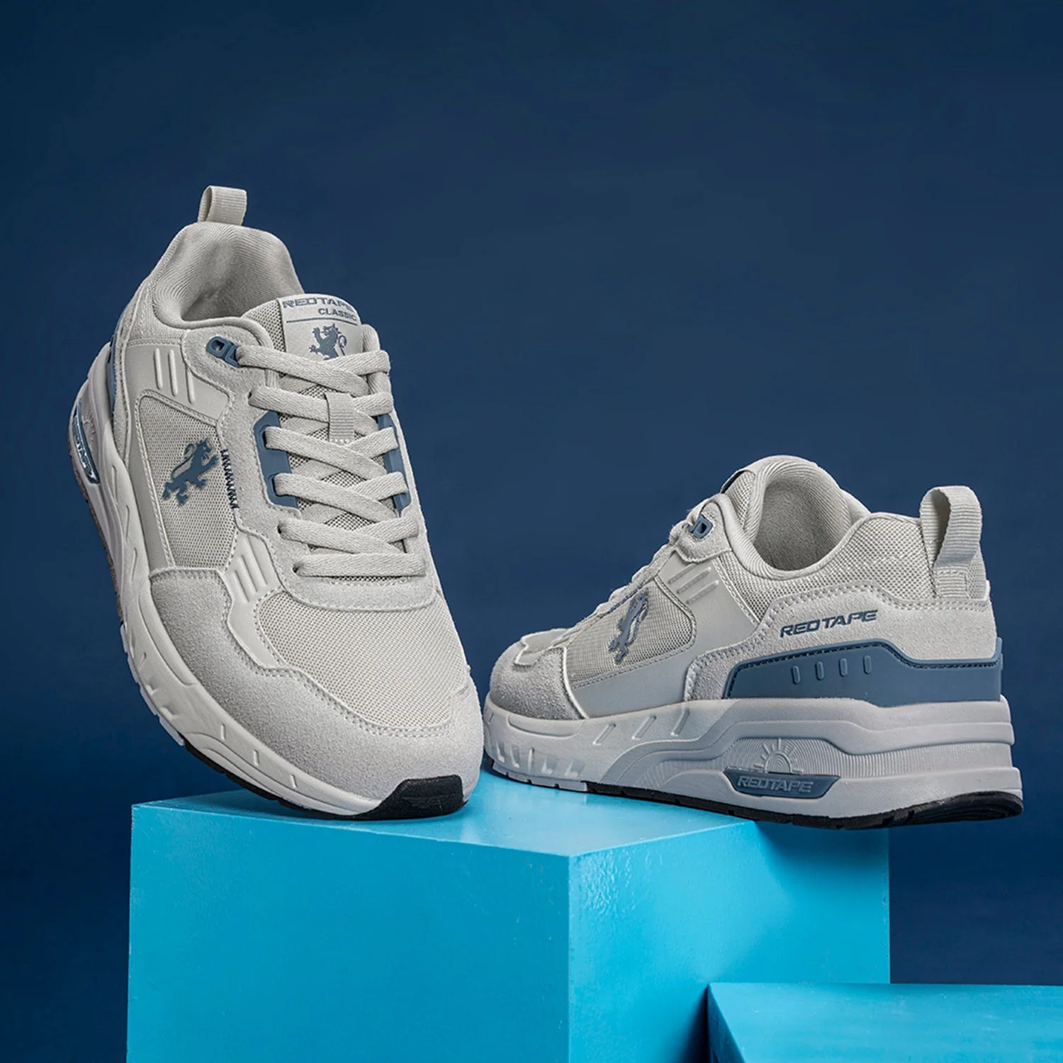Sneakers for Men in Grey and Blue | Casual Low-Cut Lifestyle Shoes. - Image 6