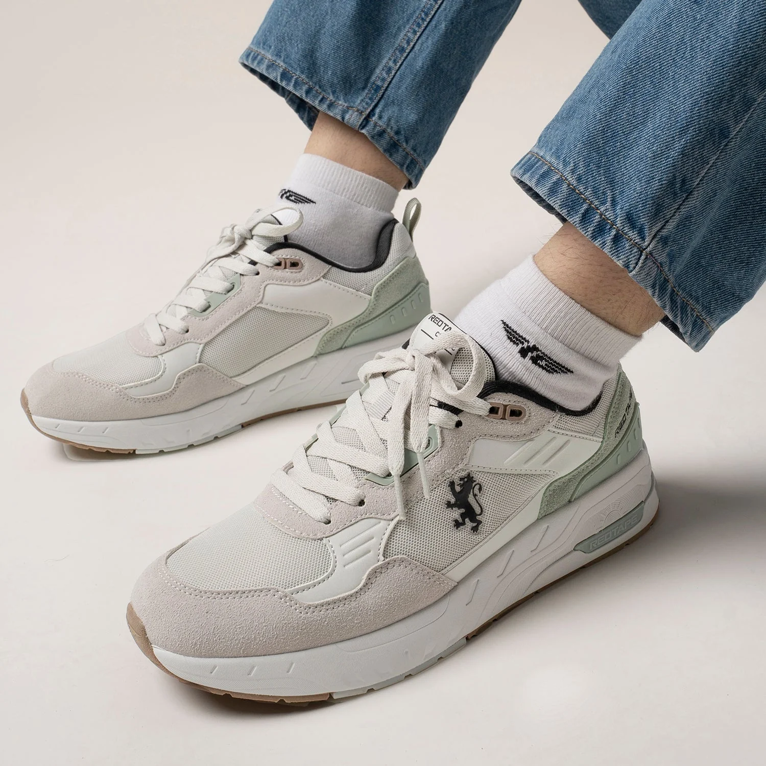 Sneakers for Men in Grey and Green | Casual Shoes - Image 6