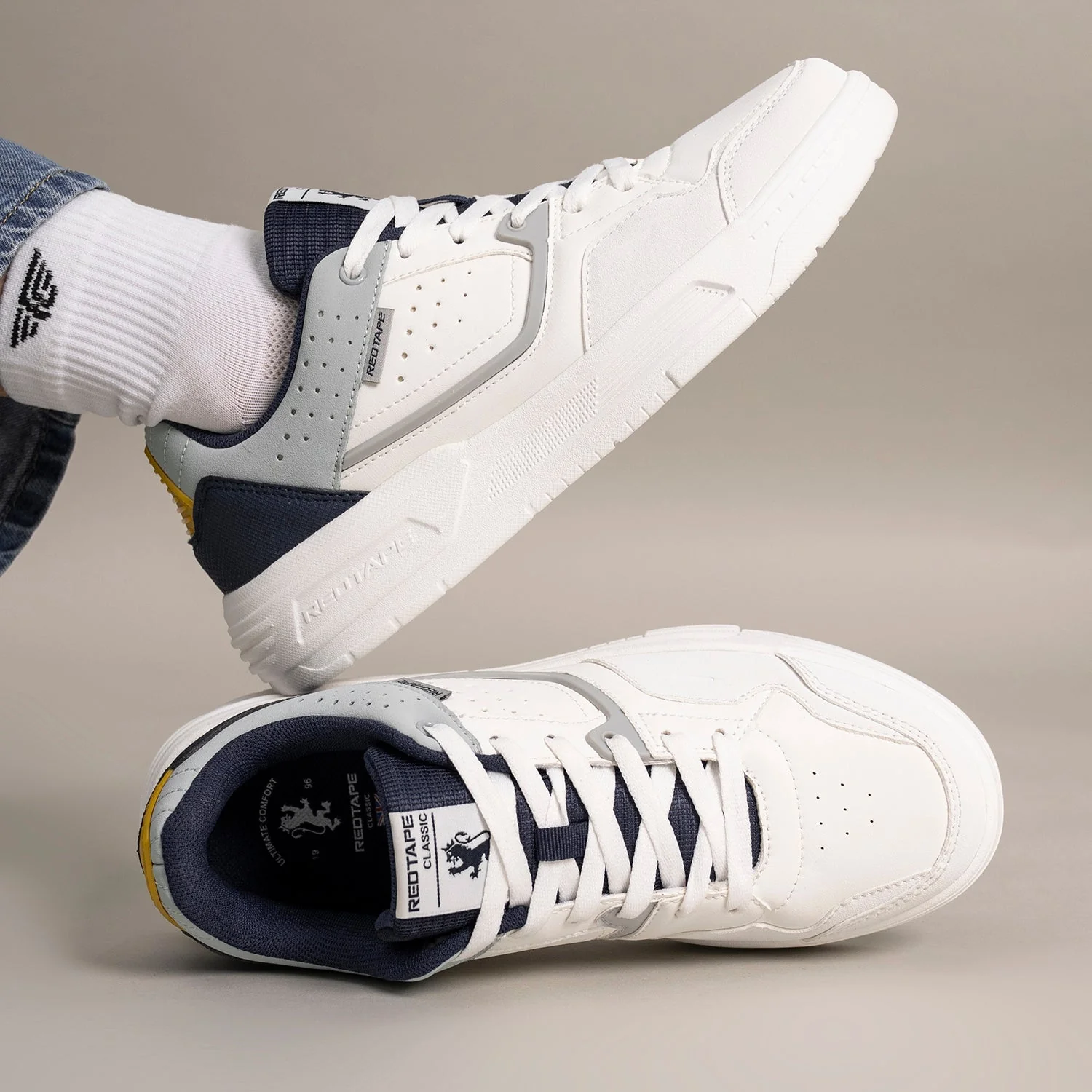 Sneakers for Men in White and Blue | Casual Shoes - Image 6