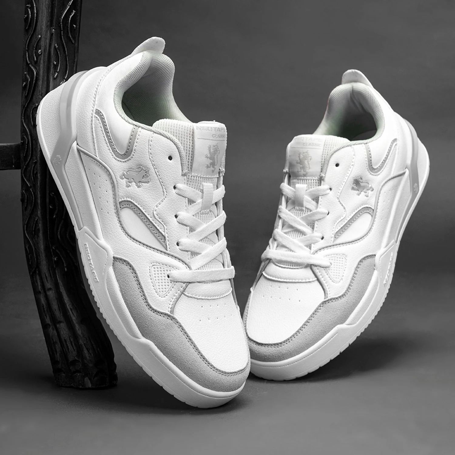 Sneakers for Men in White and Grey | Casual Low-Cut Lifestyle Shoes. - Image 6