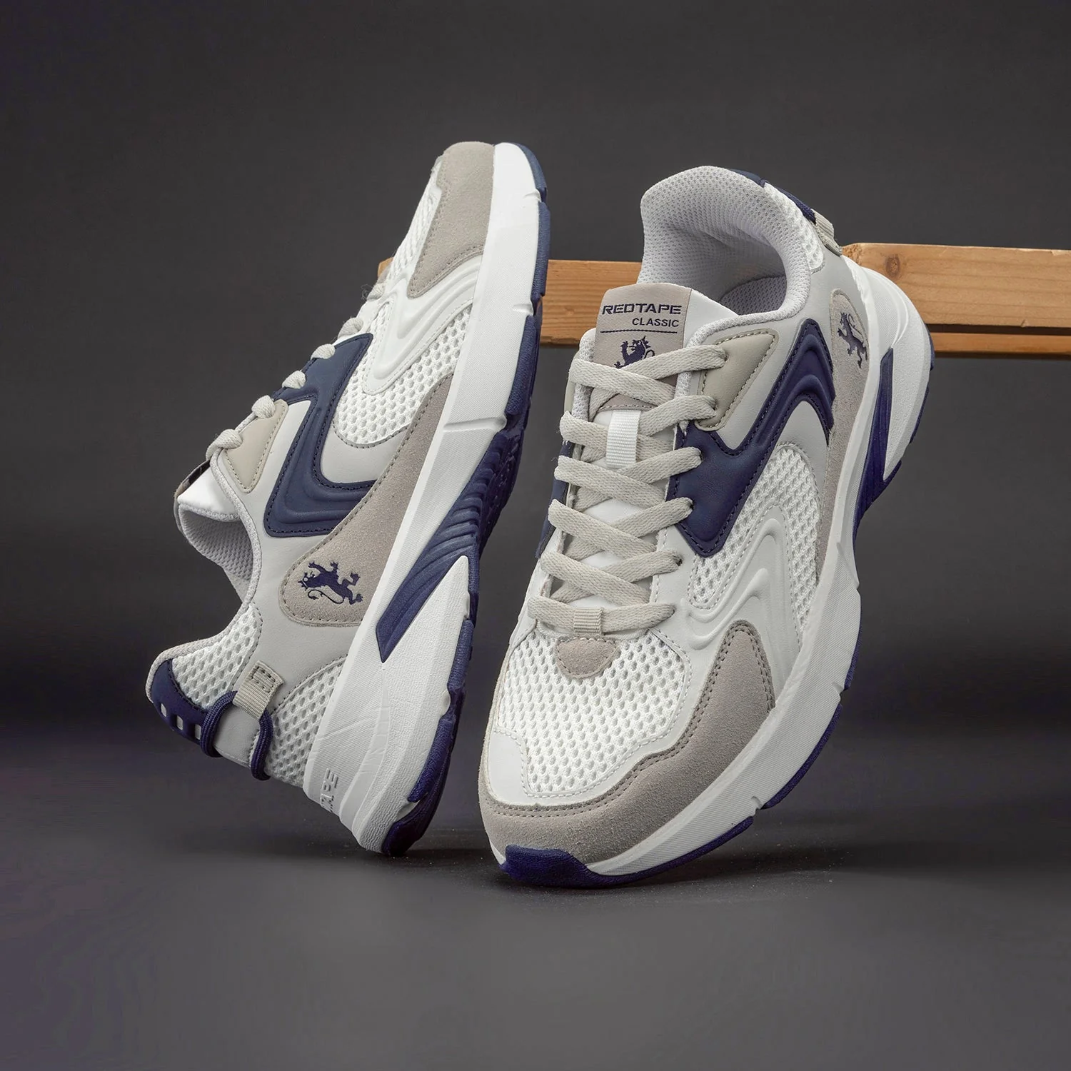 Sneakers for Men in White and Navy | Casual Low-Cut Lifestyle Shoes. - Image 6