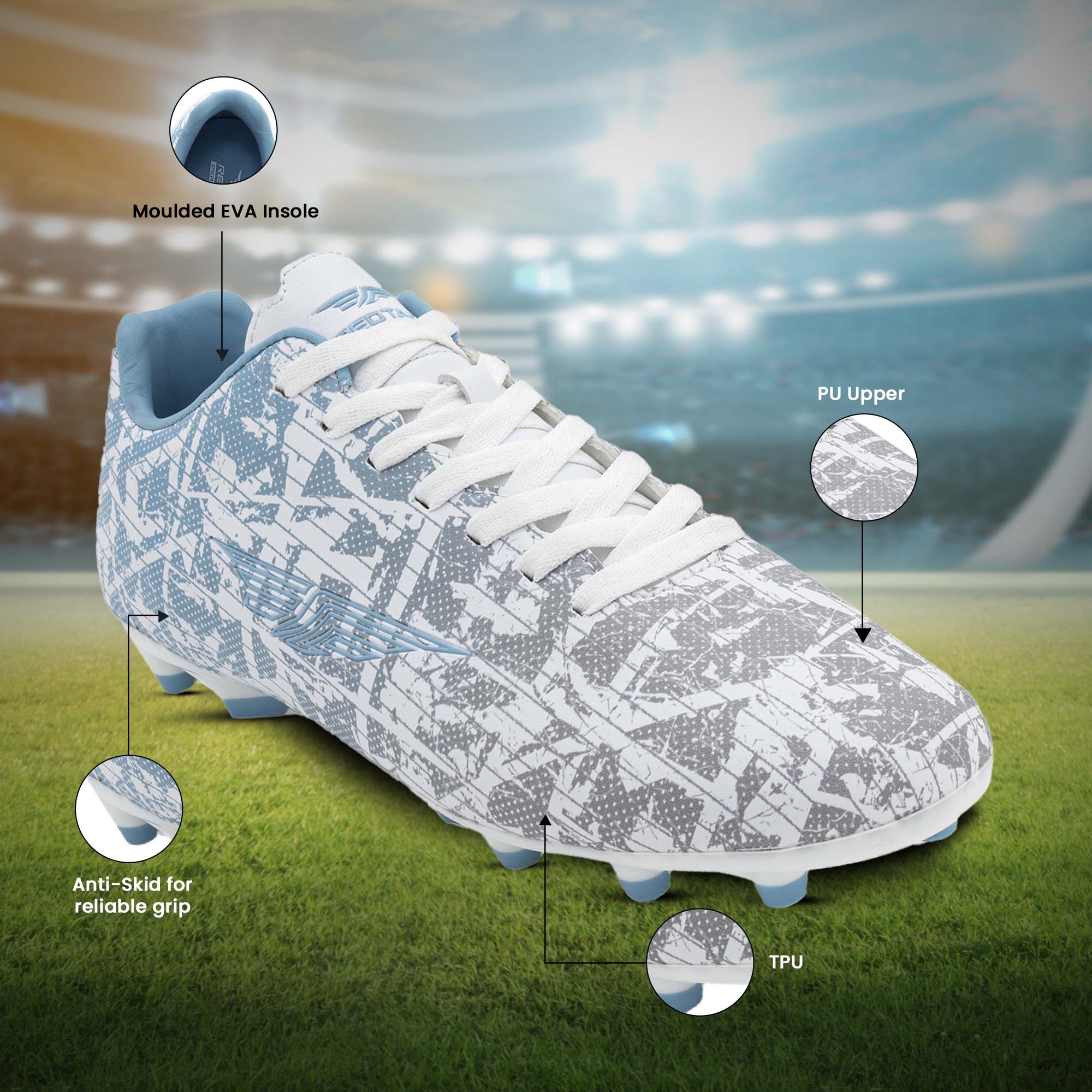 Soccer Football Sports Shoes for Men | High Performance, Cushioned Support, Anti-Skid & Superior Comfort | Suitable for Rugby, Lawn Hockey, Baseball Sports - Image 7