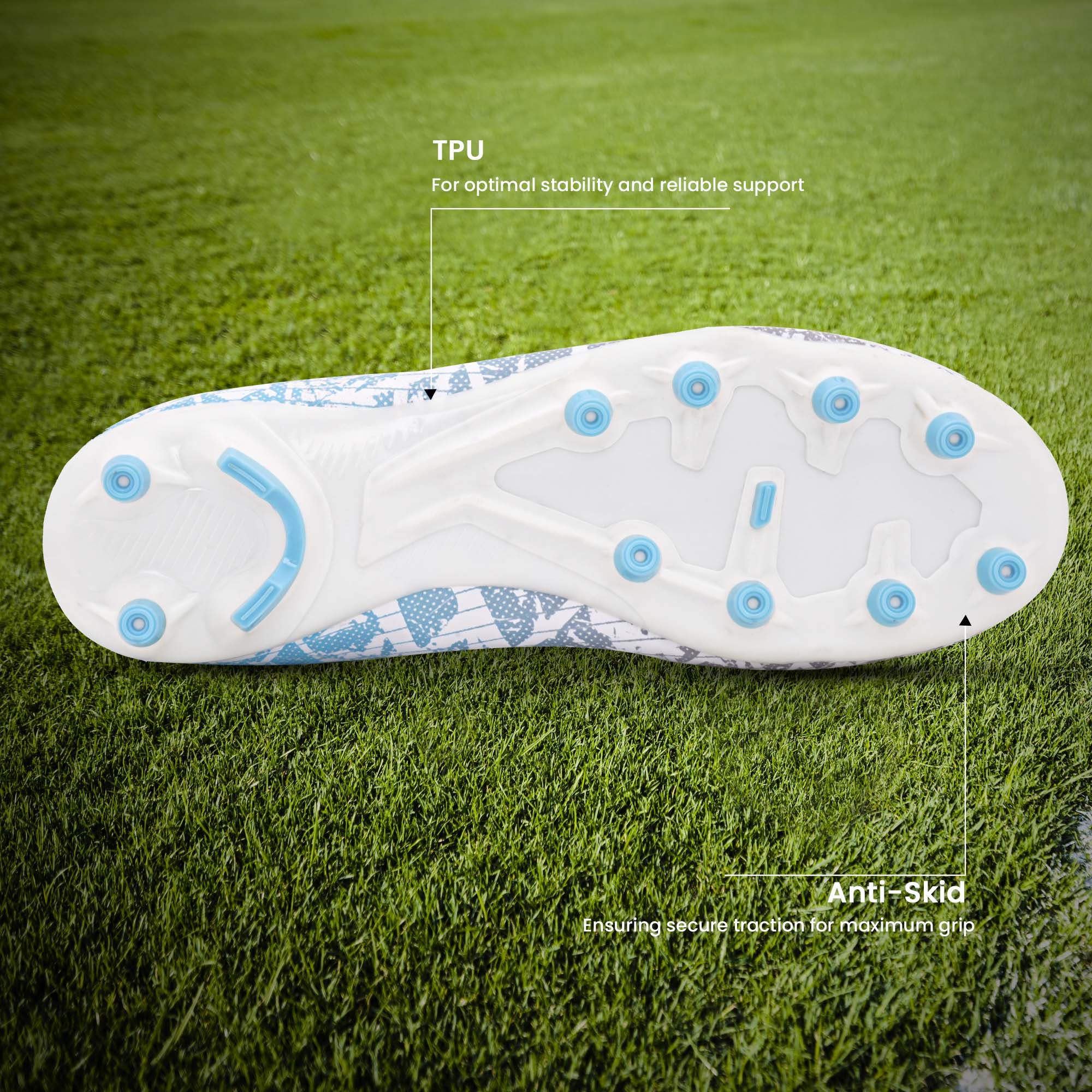 Soccer Football Sports Shoes for Men | High Performance, Cushioned Support, Anti-Skid & Superior Comfort | Suitable for Rugby, Lawn Hockey, Baseball Sports - Image 8