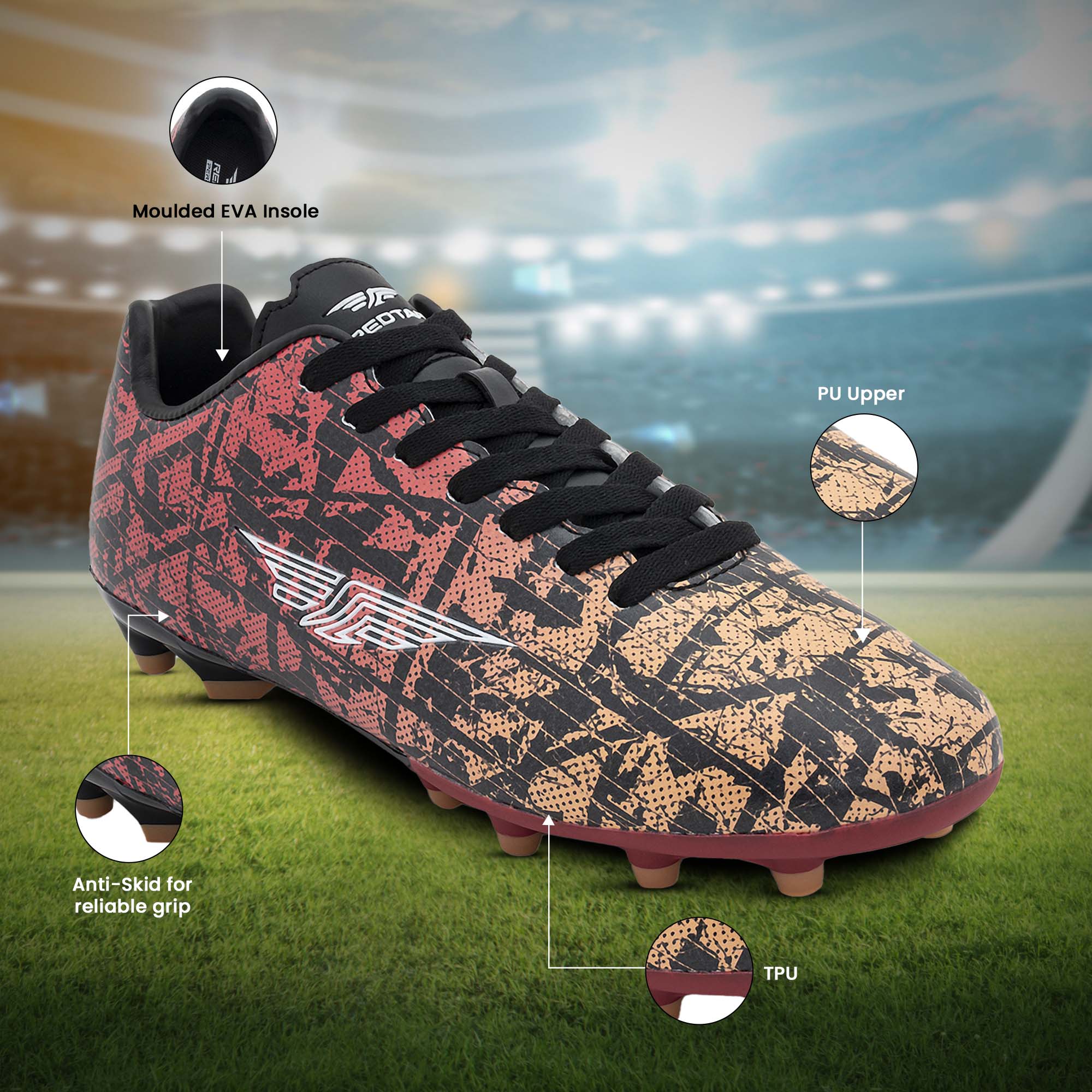 Soccer Football Sports Shoes for Men | High Performance, Cushioned Support, Anti-Skid & Superior Comfort | Suitable for Rugby, Lawn Hockey, Baseball Sports - Image 7
