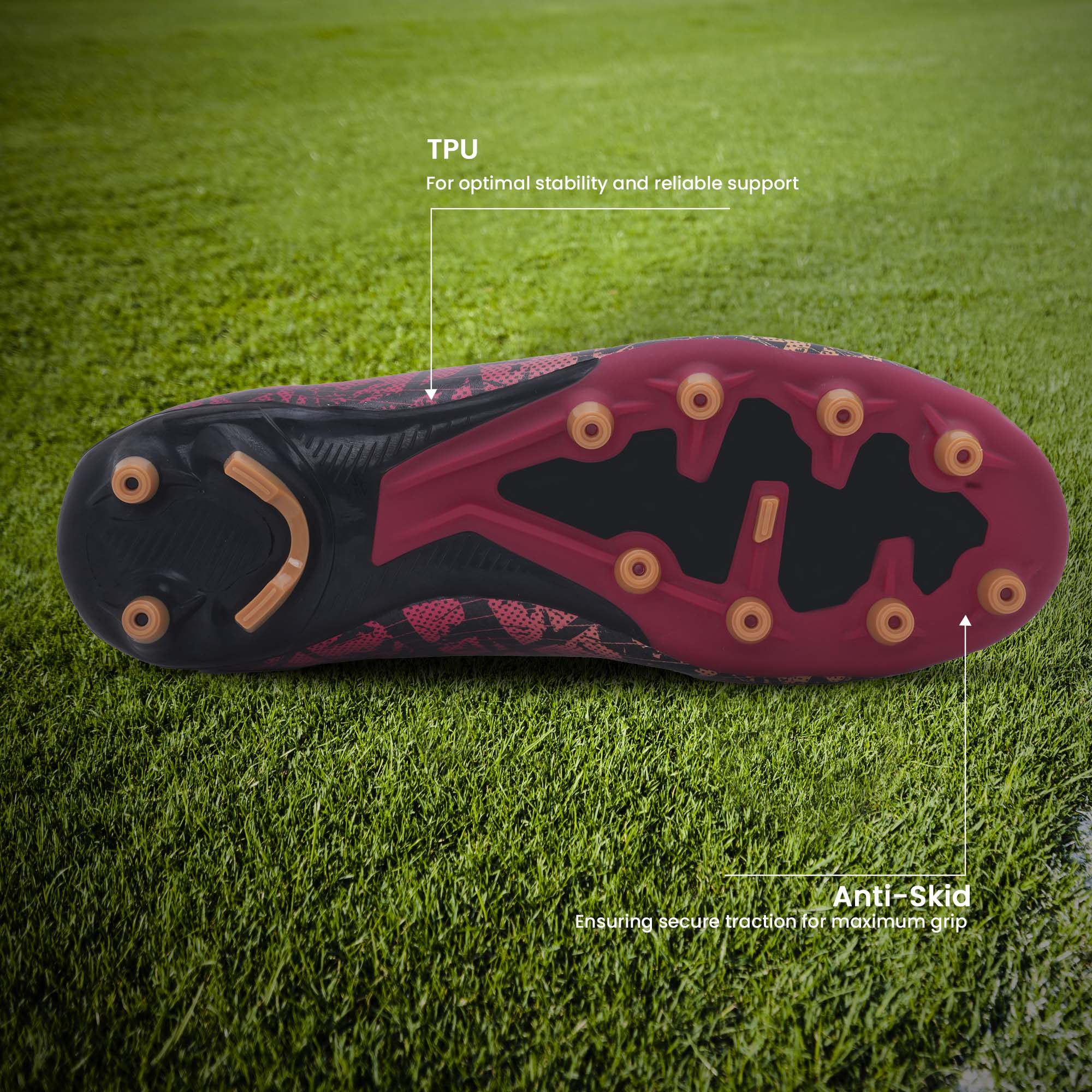 Soccer Football Sports Shoes for Men | High Performance, Cushioned Support, Anti-Skid & Superior Comfort | Suitable for Rugby, Lawn Hockey, Baseball Sports - Image 8