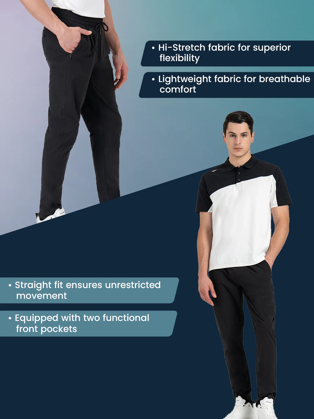 Solid Activewear Track Pant for Men - Image 2