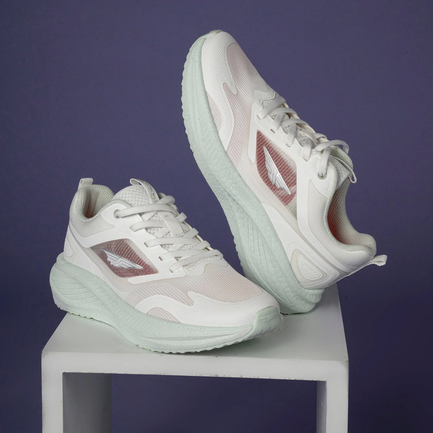 Sports Shoes for Women in White and Green | Athleisure Shoes - Image 6