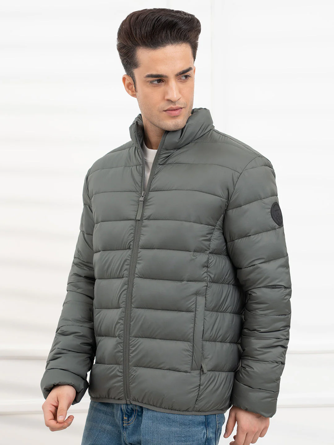 Stone Olive Men's Heatseal Padded Jacket | All-Season Winter Protection - Image 3