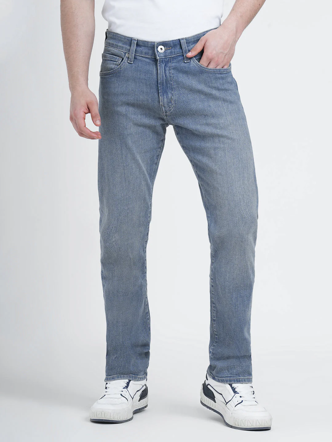 Straight Fit Light Blue Jeans for Men | Effortless Everyday Denim - Image 6
