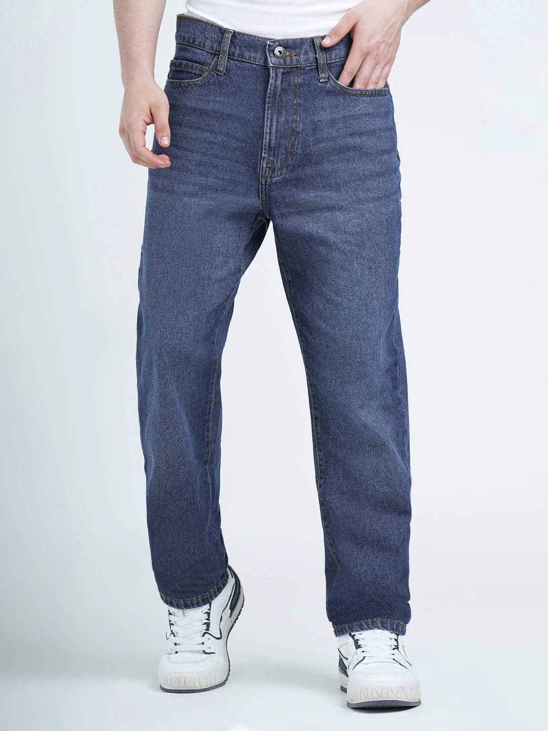 Straight Fit Dark Blue Jeans for Men | Everyday Classic Denim - Image 6
