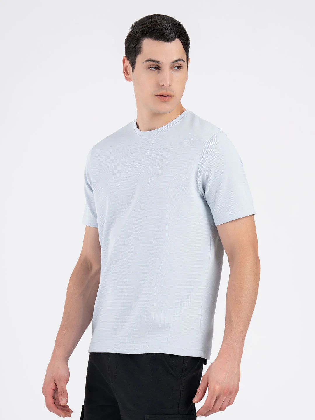 Structured Round Neck T-Shirt for Men - Image 4