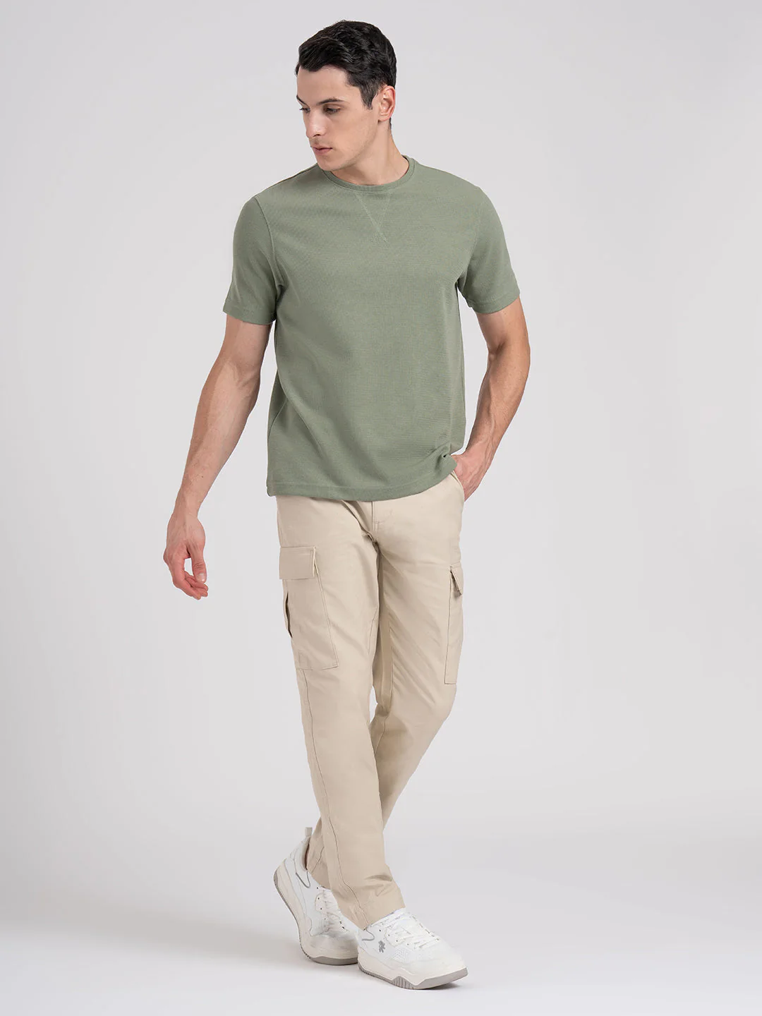 Structured Round Neck T-Shirt for Men | Stylish & Comfortable Everyday Wear - Image 5