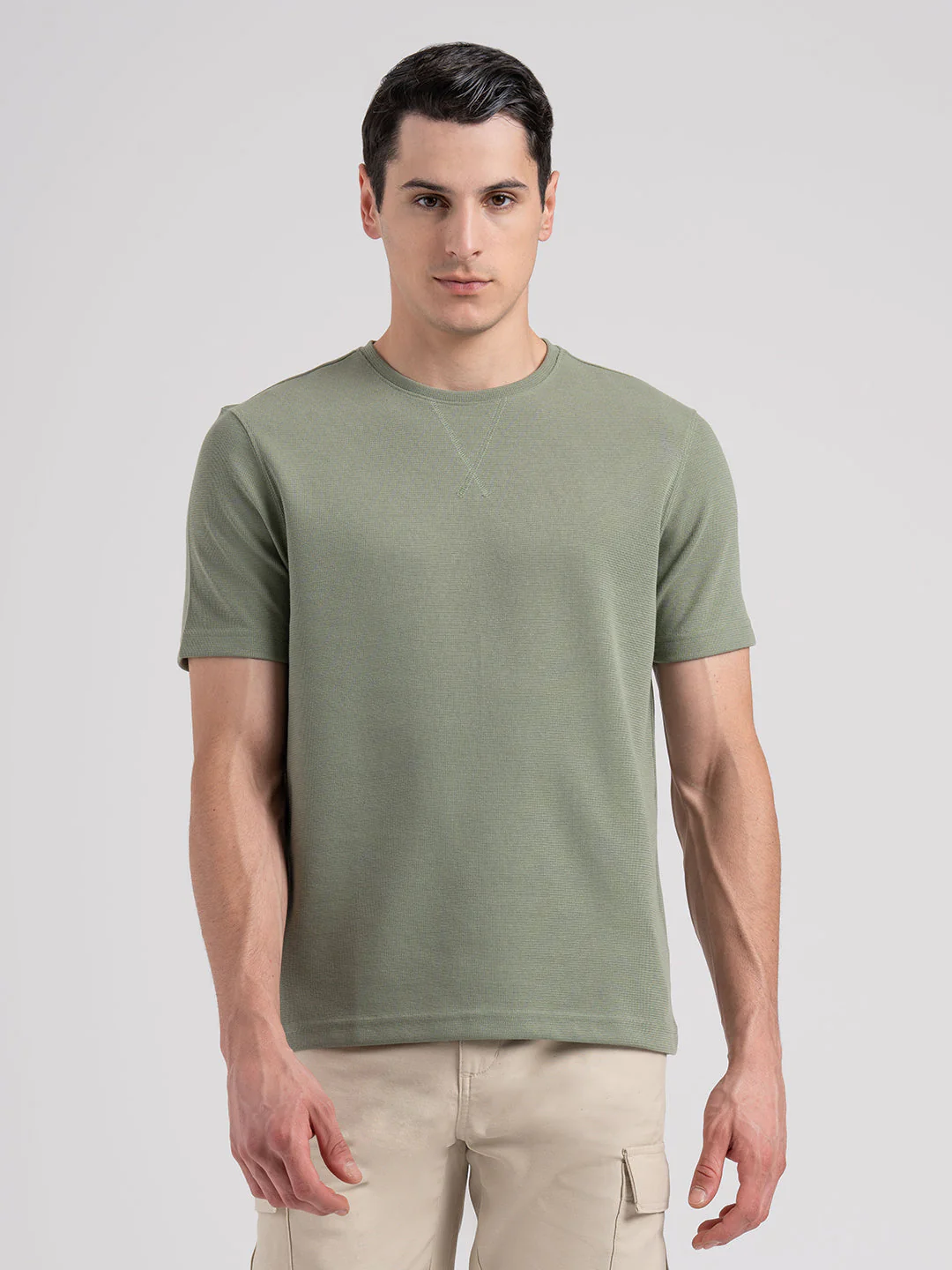 Structured Round Neck T-Shirt for Men | Stylish & Comfortable Everyday Wear - Image 6
