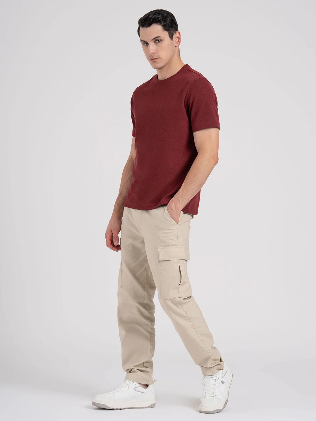 Structured Round Neck T-Shirt for Men | Stylish & Comfortable Everyday Wear - Image 5