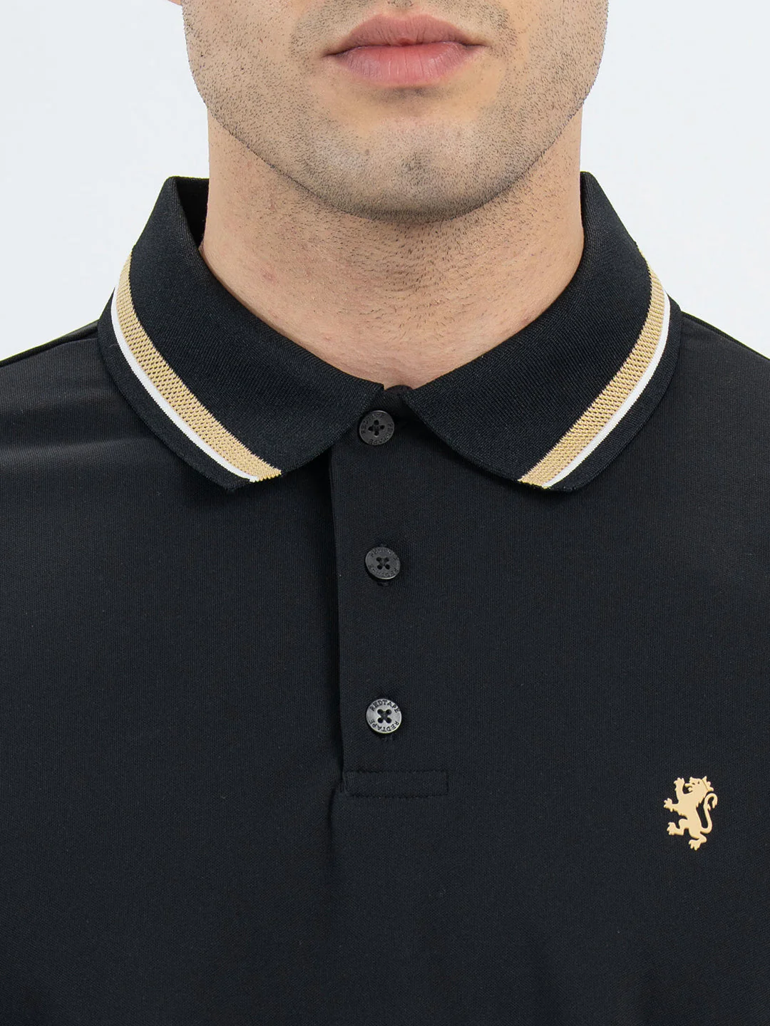 T Shirts for Men in Black | Polo Half Sleeve T Shirt - Image 4