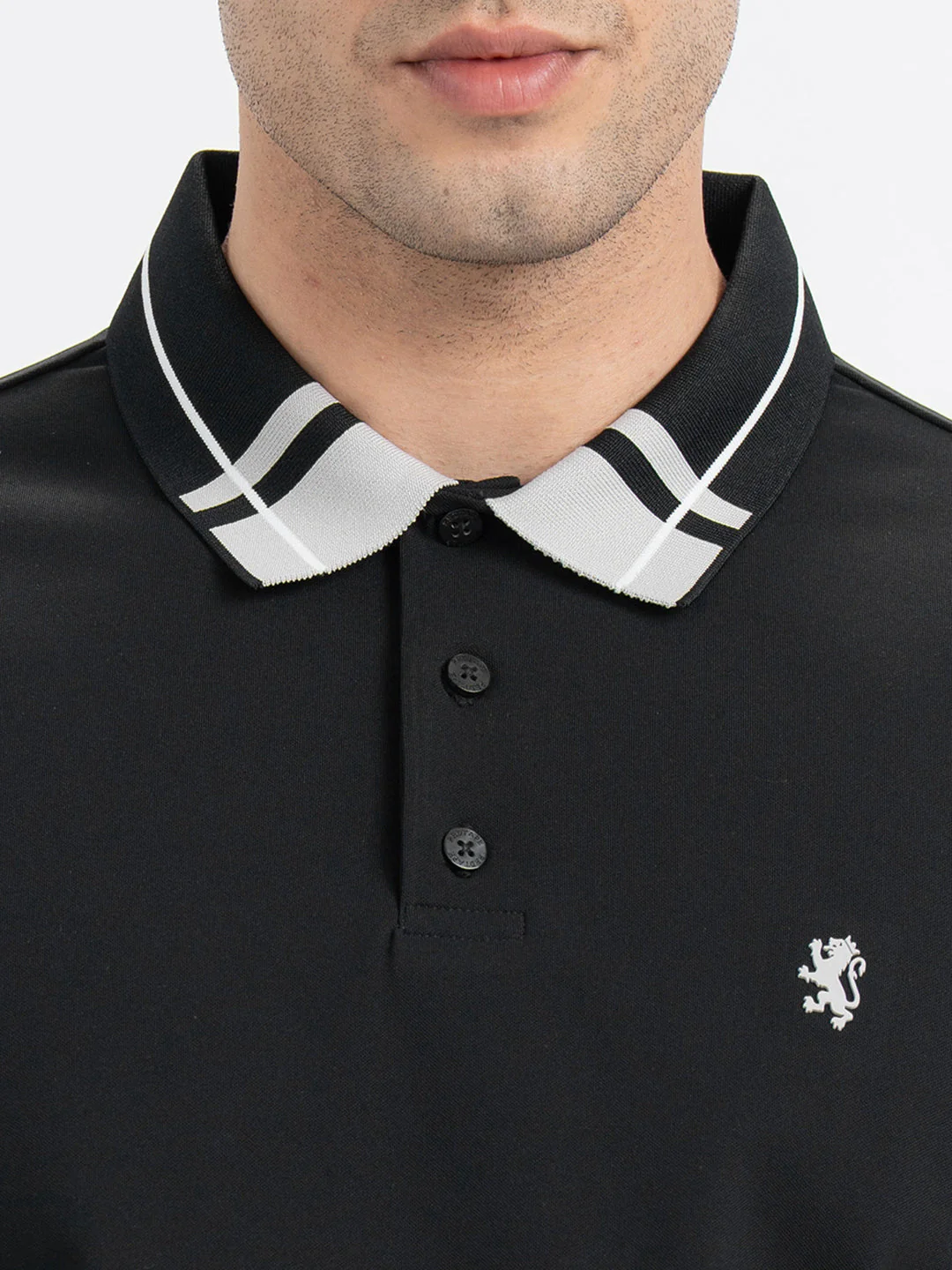 T Shirts for Men in Black | Polo Half Sleeve T Shirt - Image 4