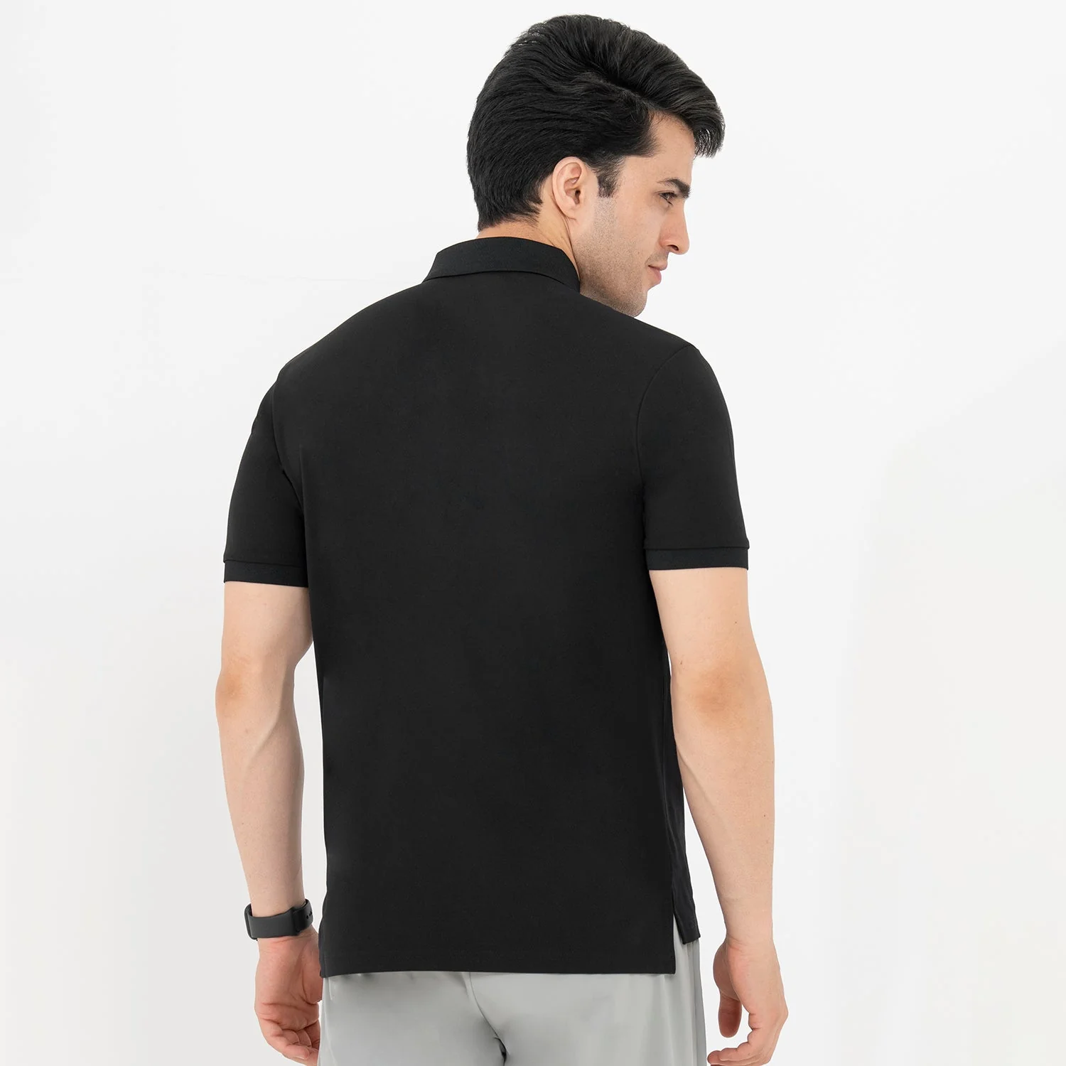 T Shirts for Men in Black | Printed Polo T Shirt - Image 3