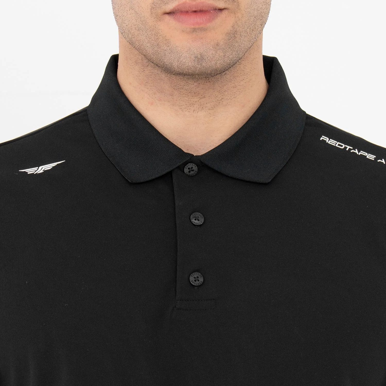 T Shirts for Men in Black | Printed Polo T Shirt - Image 4