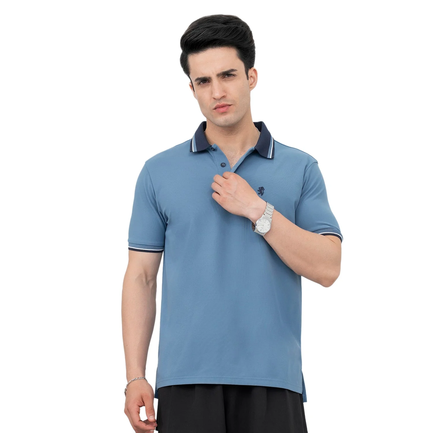 T Shirts for Men in Blue | Polo Half Sleeve T Shirt - Image 2
