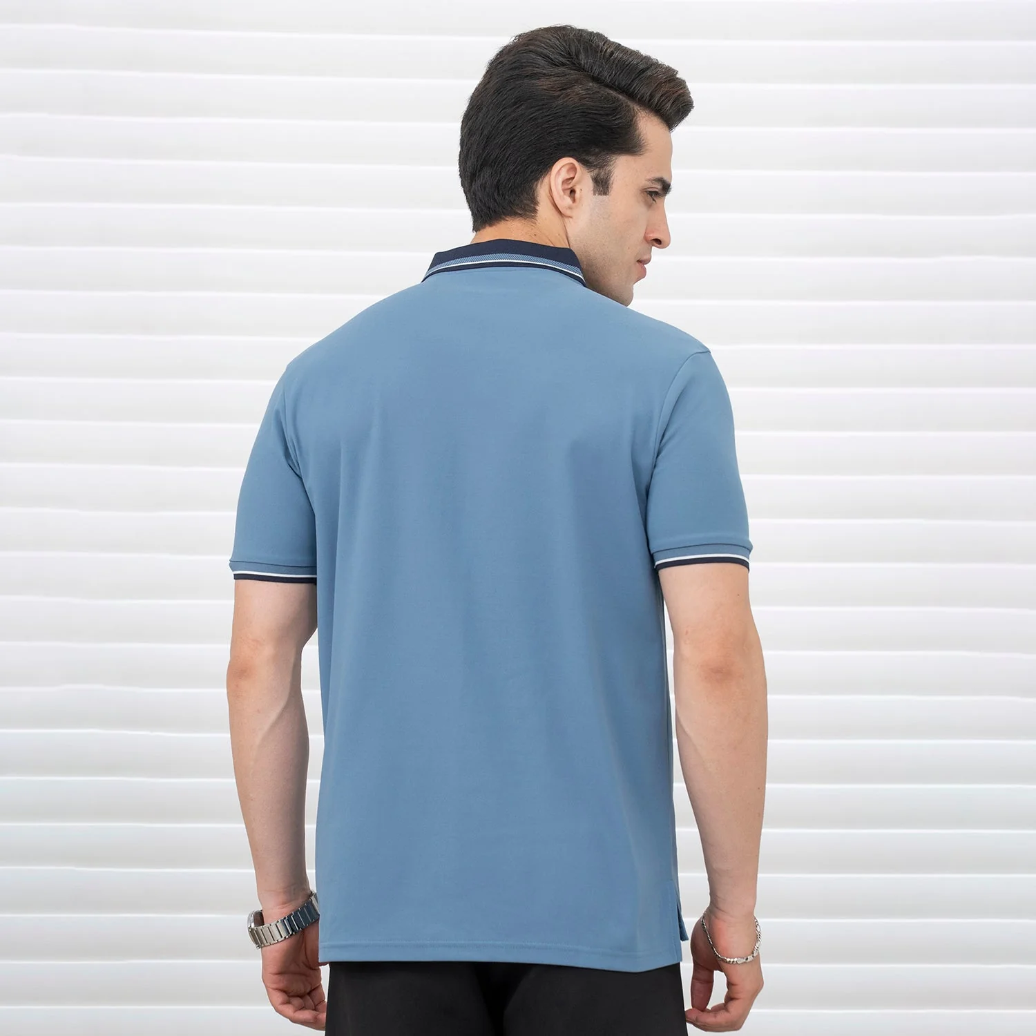 T Shirts for Men in Blue | Polo Half Sleeve T Shirt - Image 3