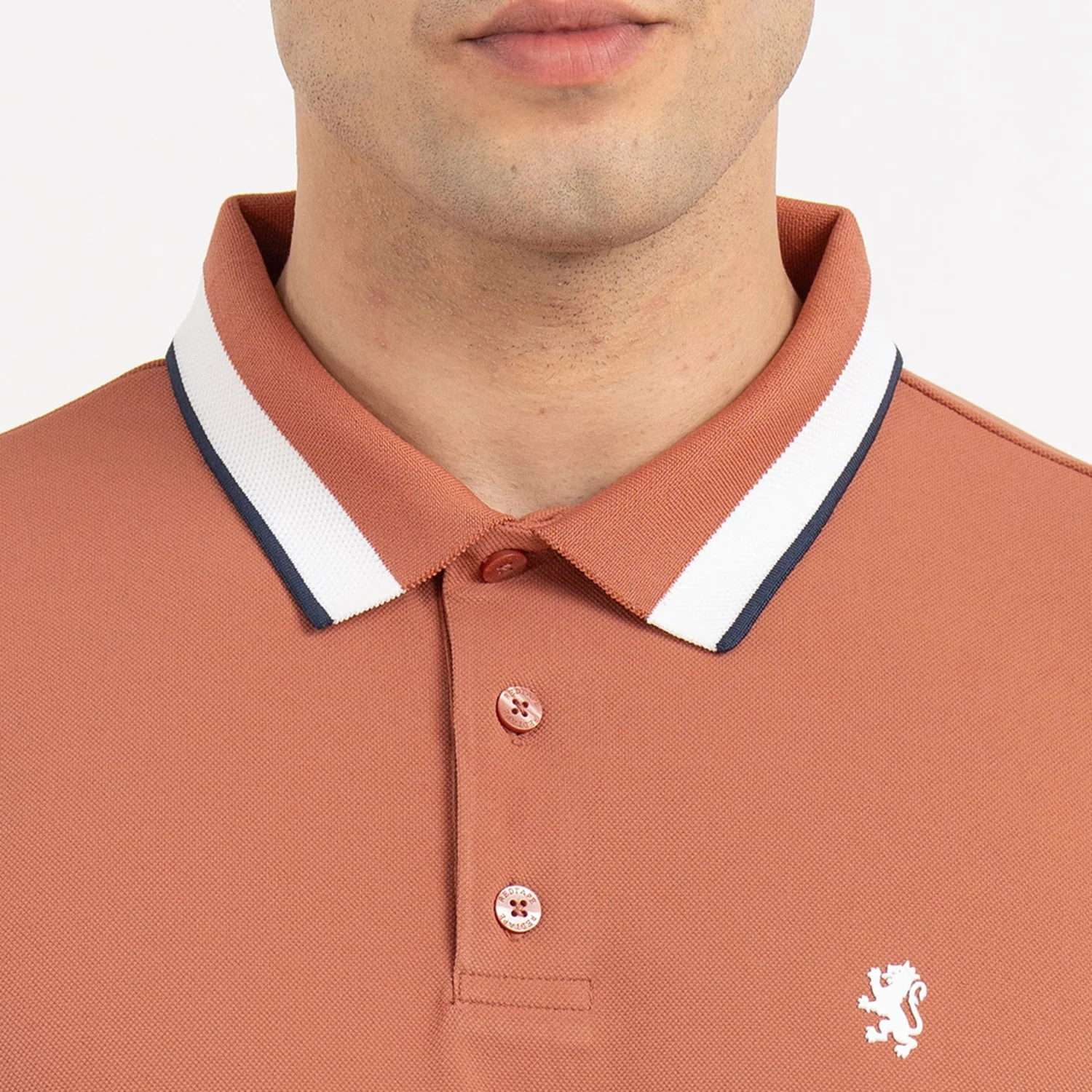 T Shirts for Men in Burnt Orange | Polo Half Sleeve T Shirt - Image 4