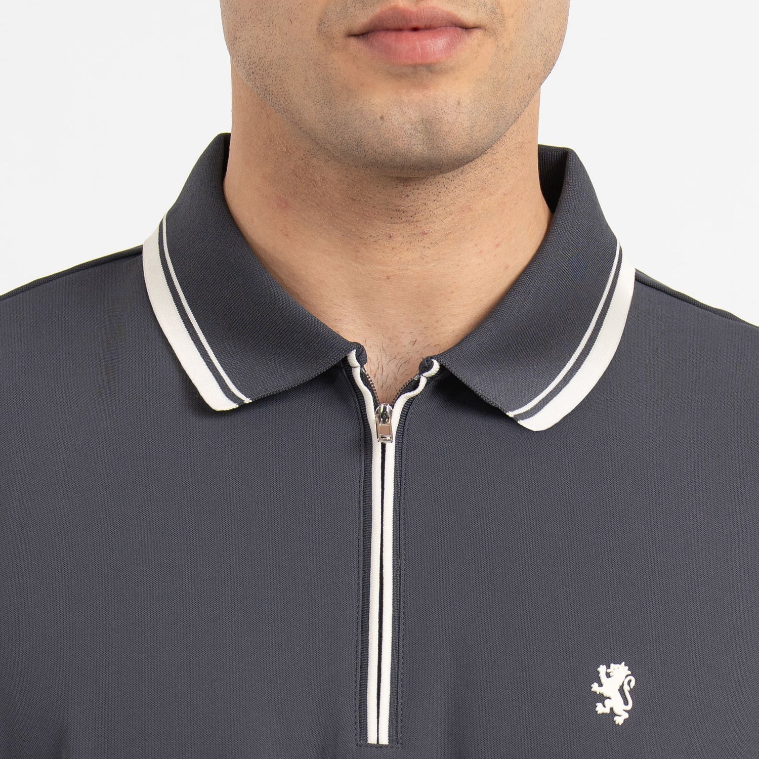 T Shirts for Men in Charcoal Grey | Polo Half Sleeve T Shirt - Image 4