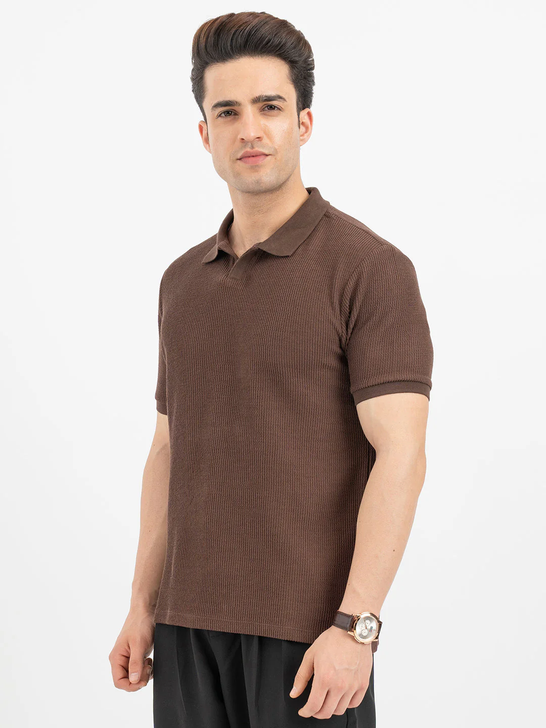 T Shirts for Men in Dark Brown - Image 2