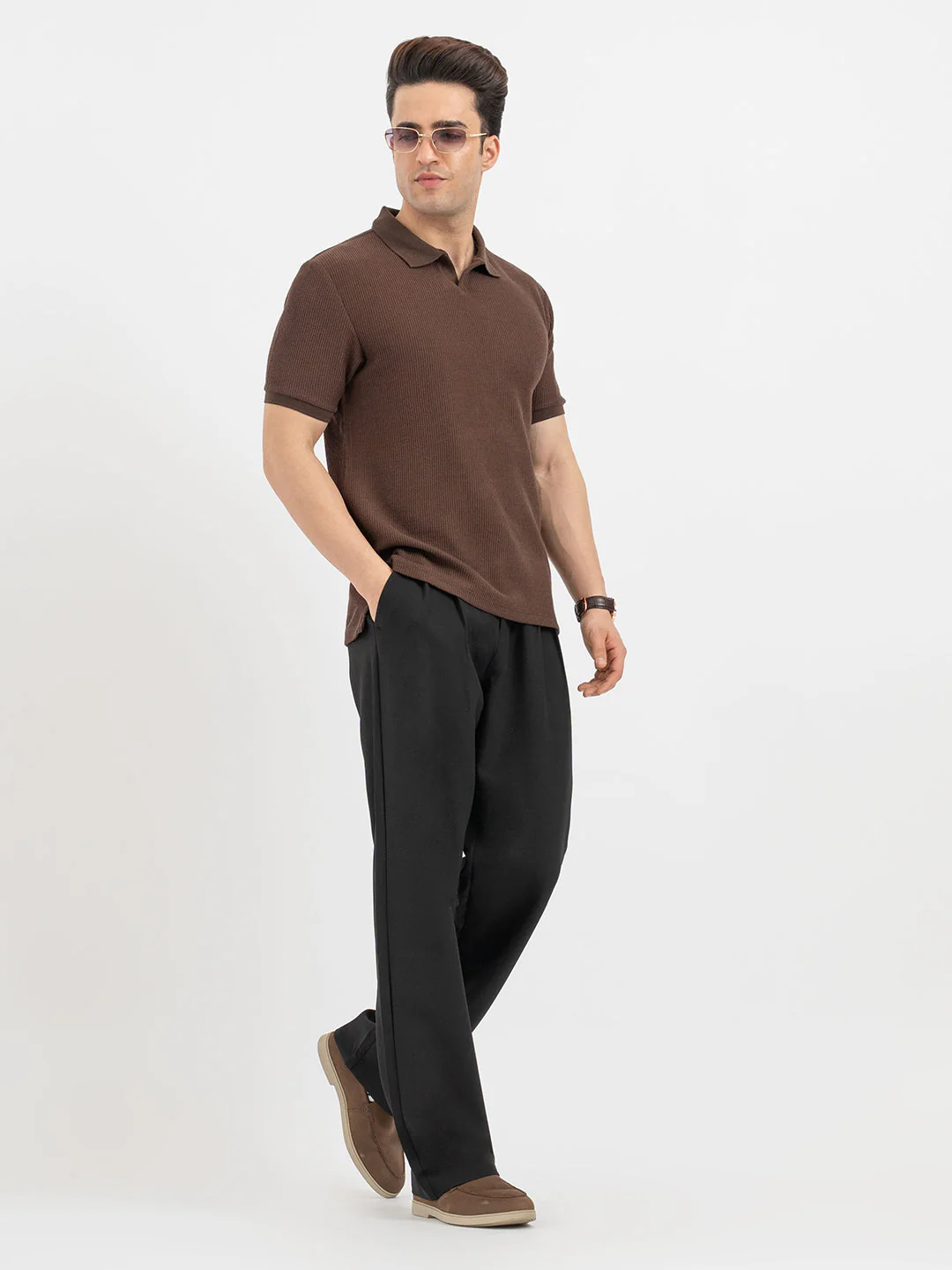 T Shirts for Men in Dark Brown - Image 5