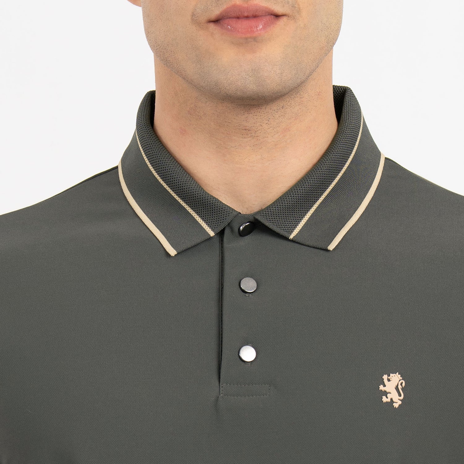 T Shirts for Men in Dark Olive | Nylon Spandex Polo T Shirt - Image 4