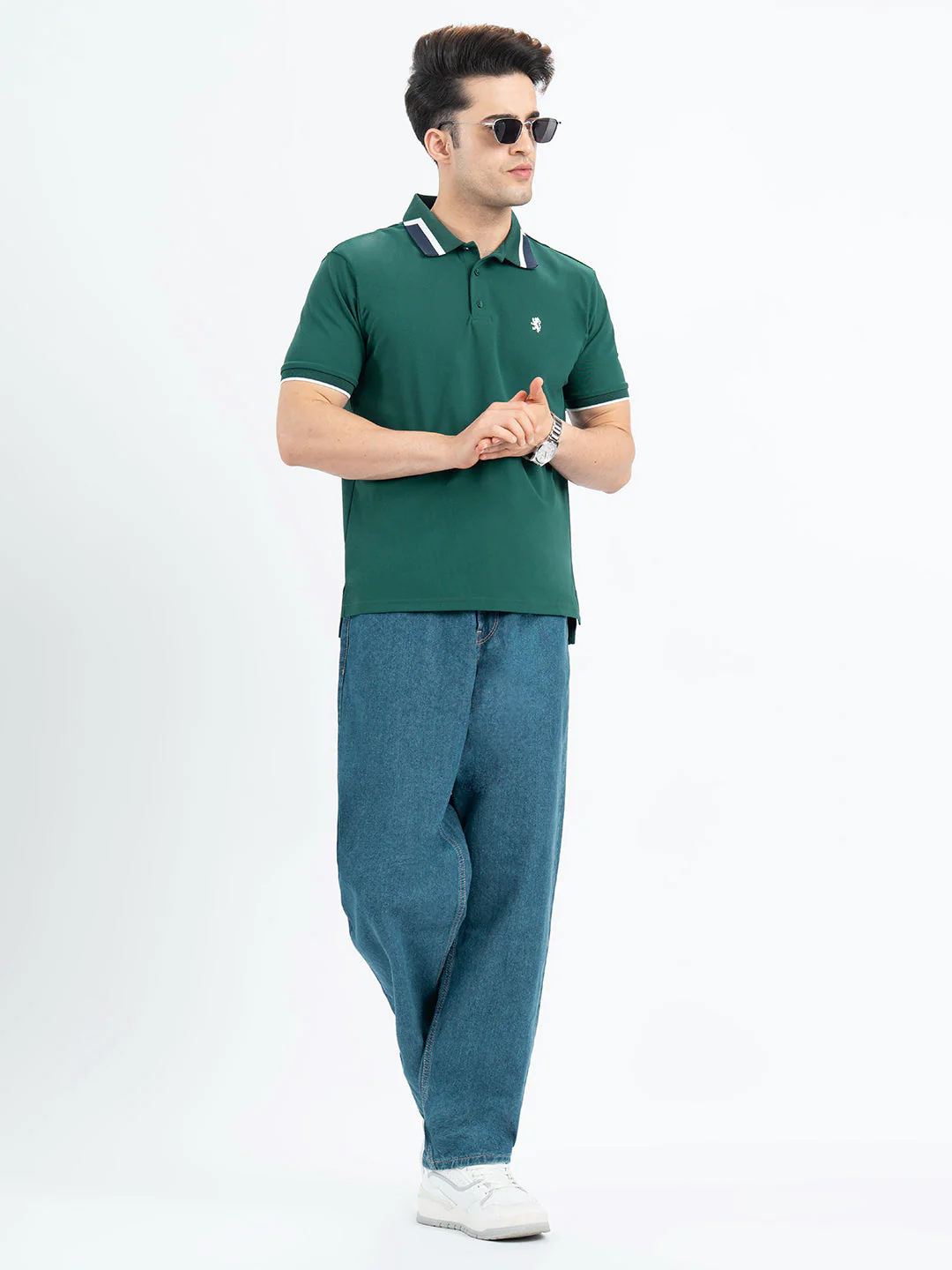 T Shirts for Men in Forest Green | Polo Half Sleeve T Shirt - Image 5