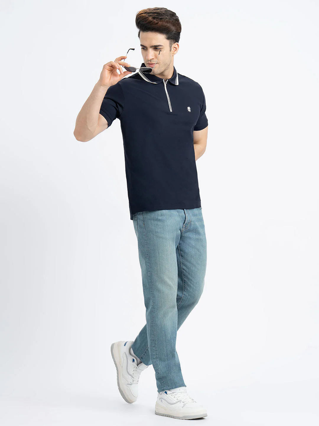 T Shirts for Men in Navy | Polo Half Sleeve T Shirt - Image 5