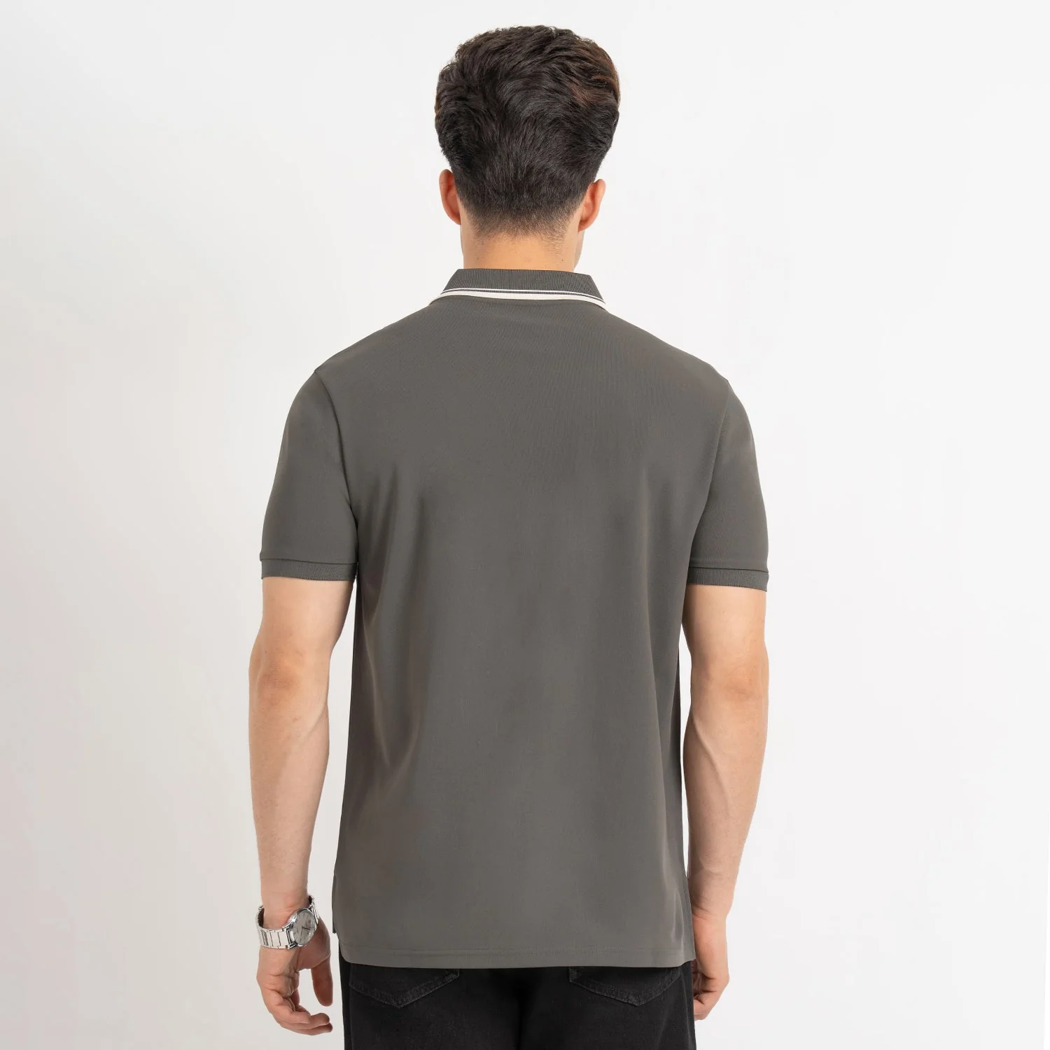 T Shirts for Men in Olive | Polo Half Sleeve T Shirt - Image 3