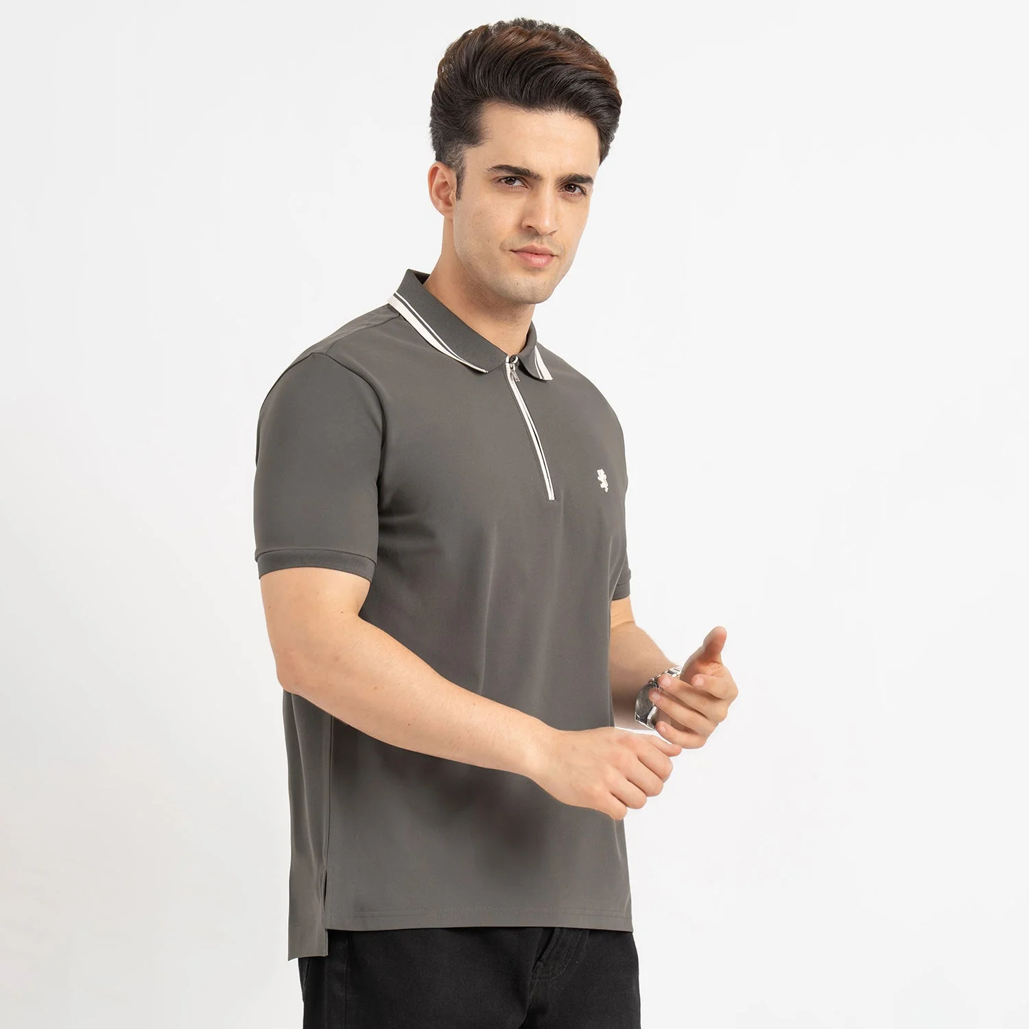 T Shirts for Men in Olive | Polo Half Sleeve T Shirt - Image 6