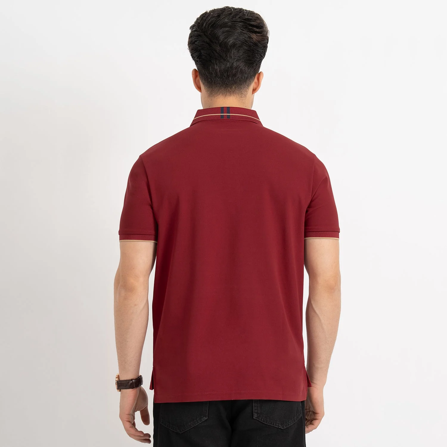 T Shirts for Men in Red | Polo Half Sleeve T Shirt - Image 2
