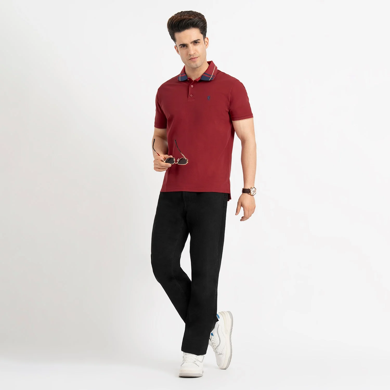 T Shirts for Men in Red | Polo Half Sleeve T Shirt - Image 4