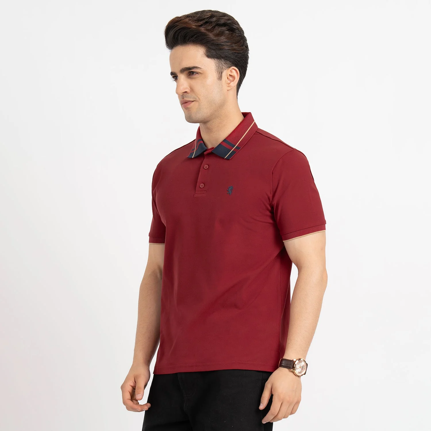 T Shirts for Men in Red | Polo Half Sleeve T Shirt - Image 6