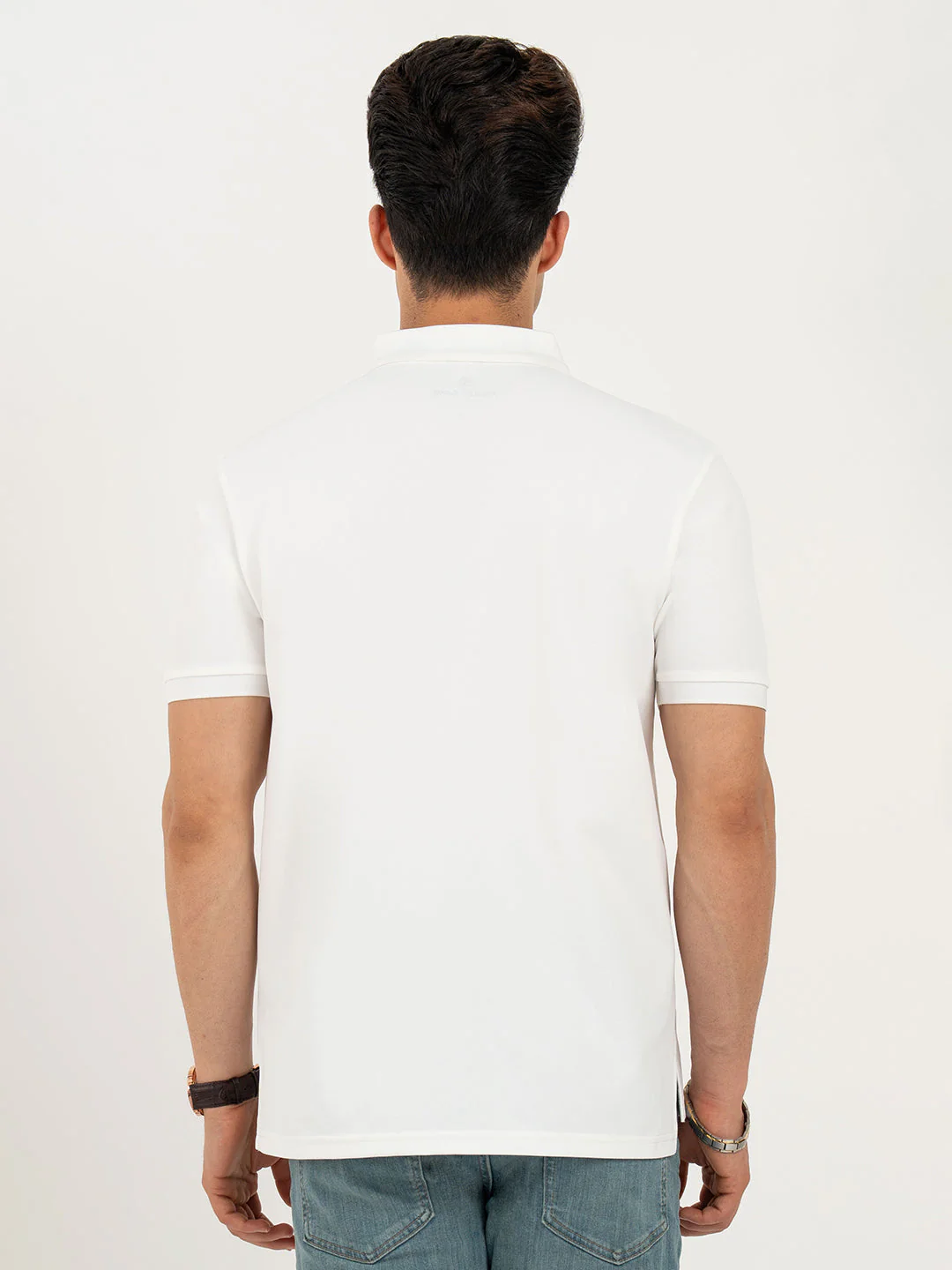T Shirts for Men in White | Horse Print Polo T Shirt - Image 3