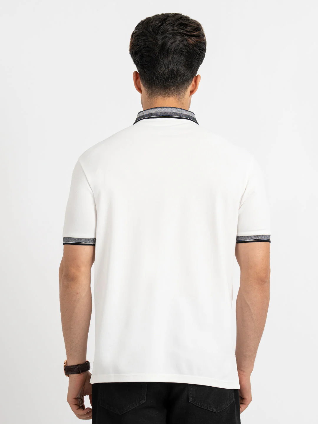 T Shirts for Men in White | Polo Half Sleeve T Shirt - Image 3