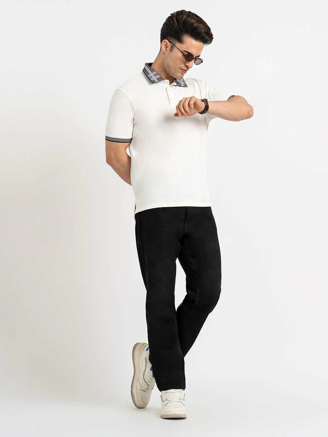 T Shirts for Men in White | Polo Half Sleeve T Shirt - Image 5
