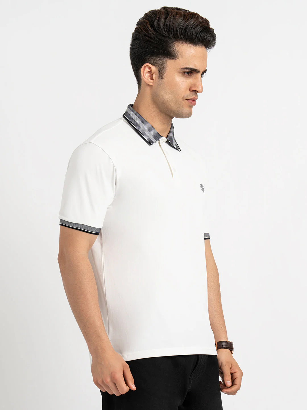 T Shirts for Men in White | Polo Half Sleeve T Shirt - Image 6