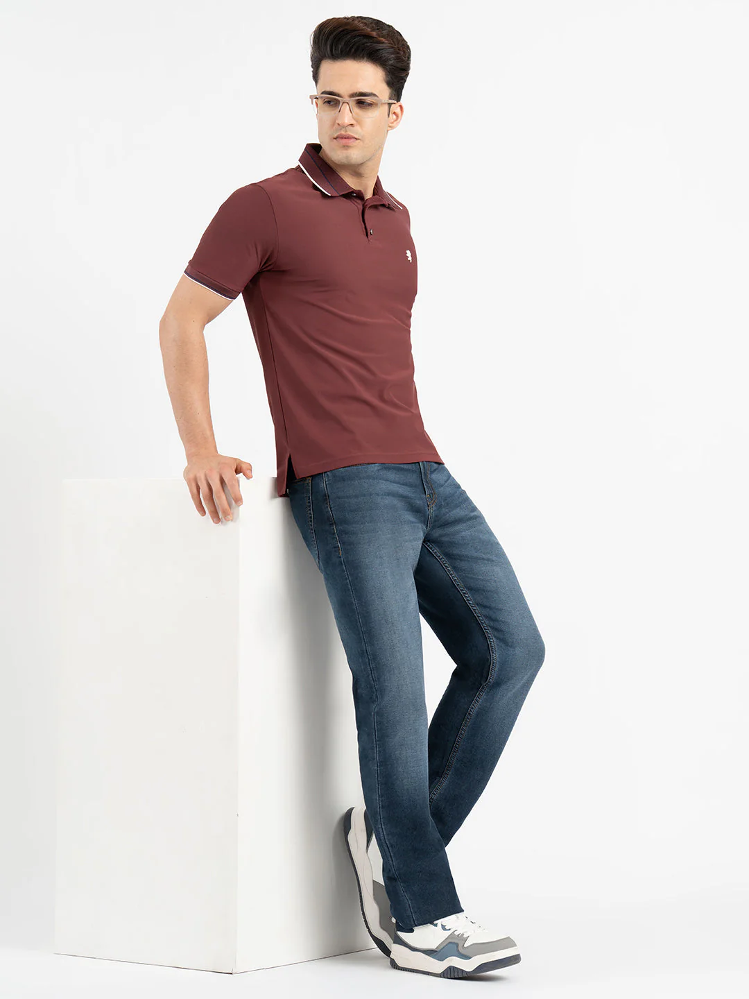 T Shirts for Men in Brick | Polo Half Sleeve T Shirt - Image 5