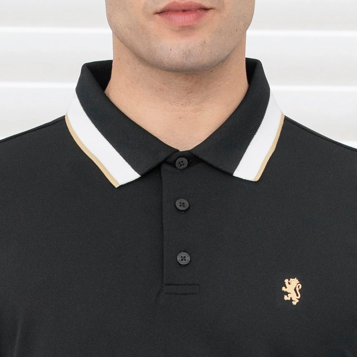 T Shirts for Men in Black | Polyester Blend Polo T Shirt - Image 4