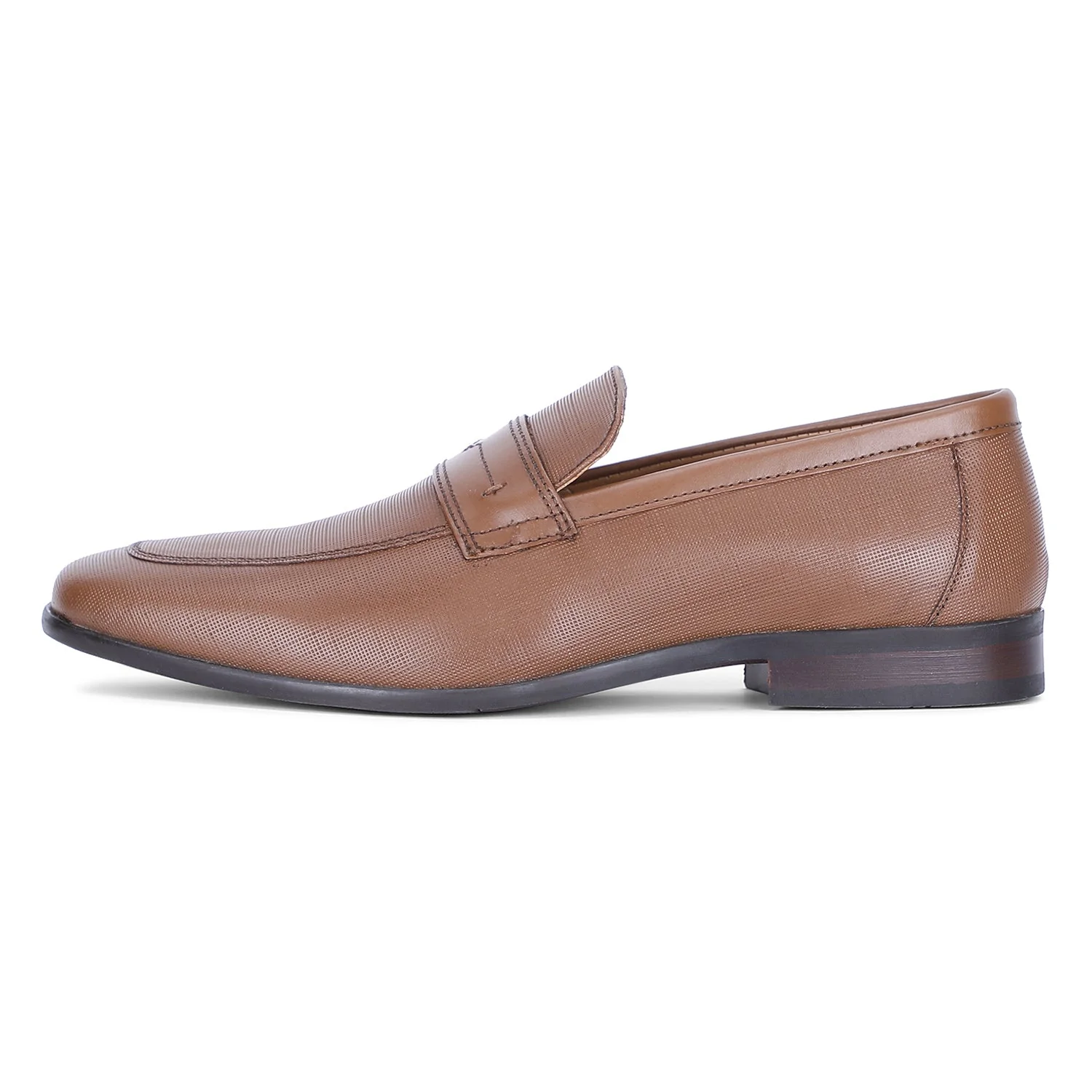 Tan Leather  Loafers for Men - Image 3