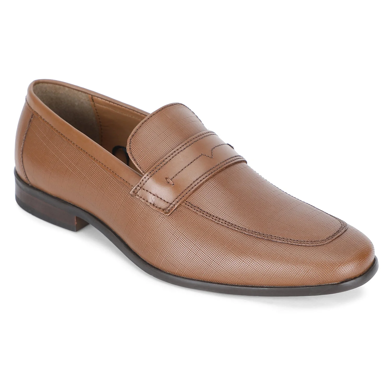 Tan Leather  Loafers for Men - Image 7