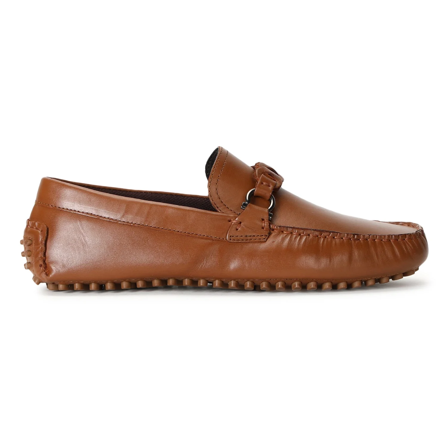 Tan Leather Dress Shoes for Men | Classic Moccasin Style - Image 2
