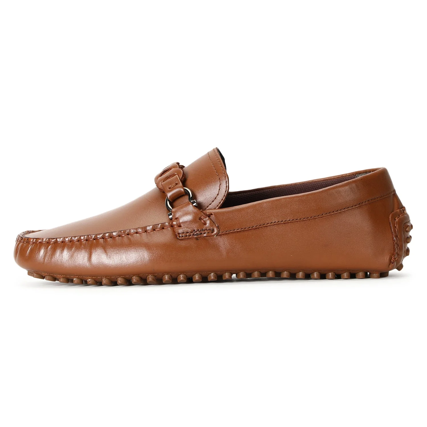 Tan Leather Dress Shoes for Men | Classic Moccasin Style - Image 3