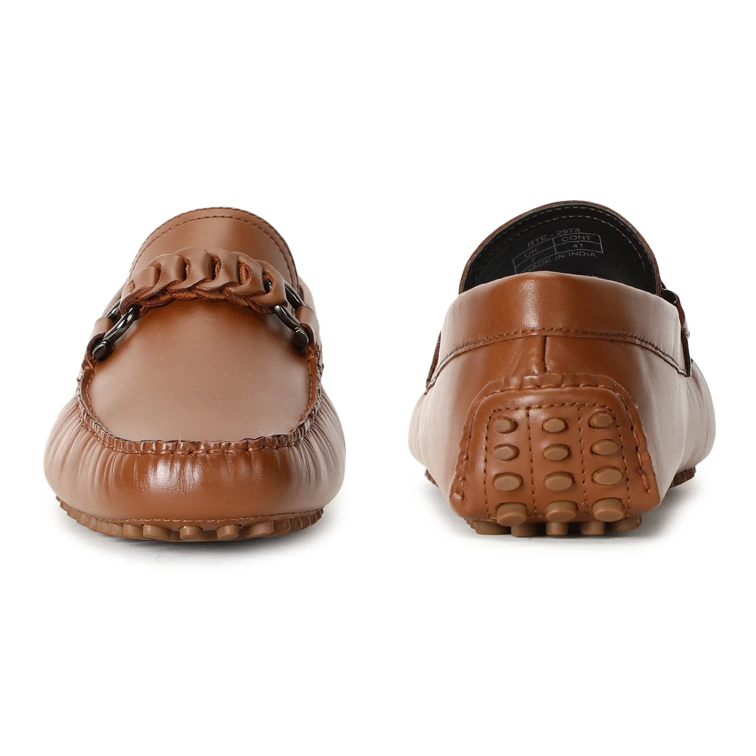 Tan Leather Dress Shoes for Men | Classic Moccasin Style - Image 4