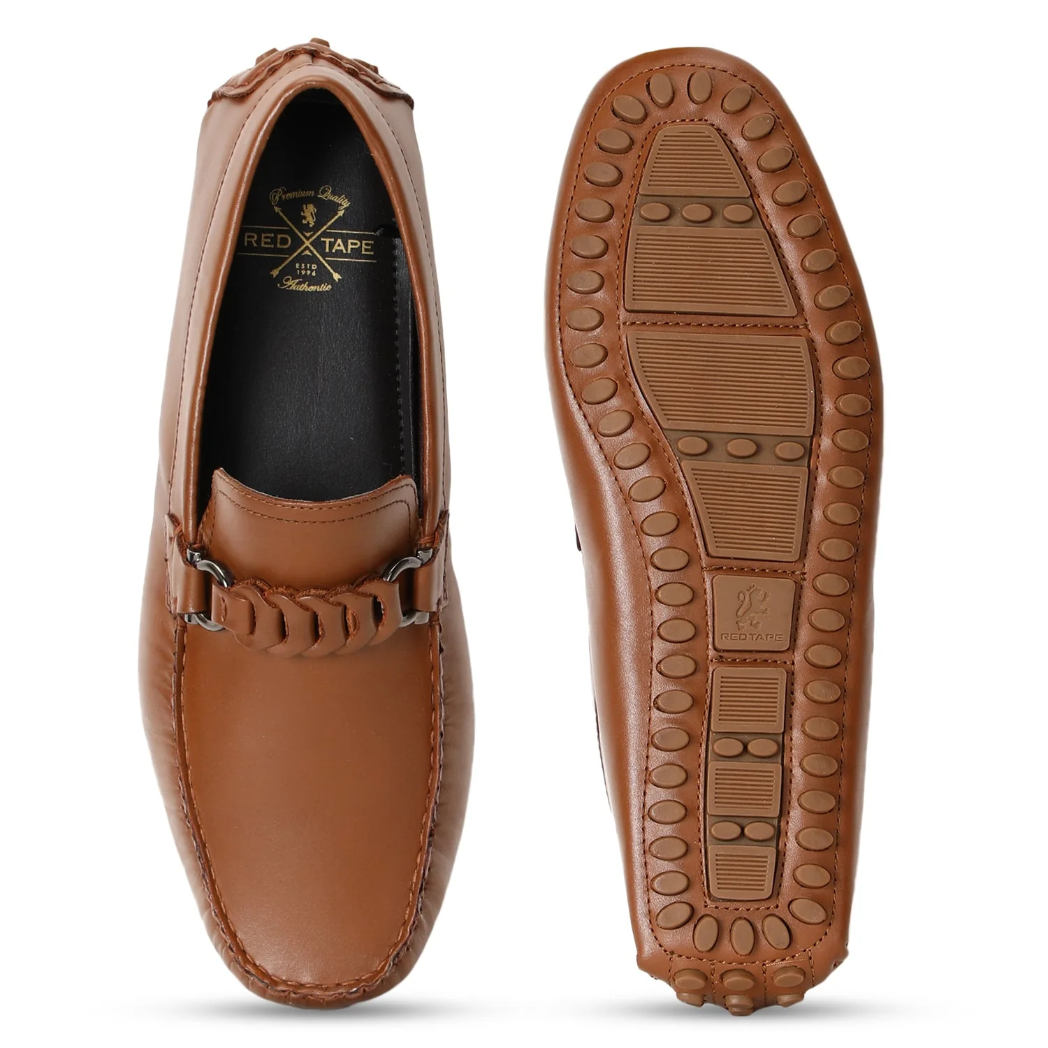 Tan Leather Dress Shoes for Men | Classic Moccasin Style - Image 5