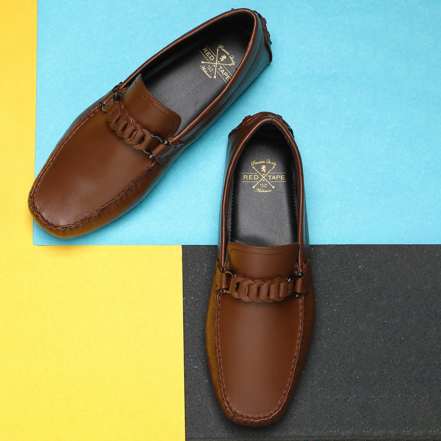 Tan Leather Dress Shoes for Men | Classic Moccasin Style - Image 6